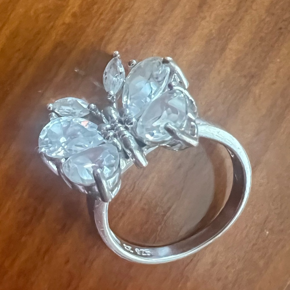 Sterling Silver 925 CZ Butterfly Ring